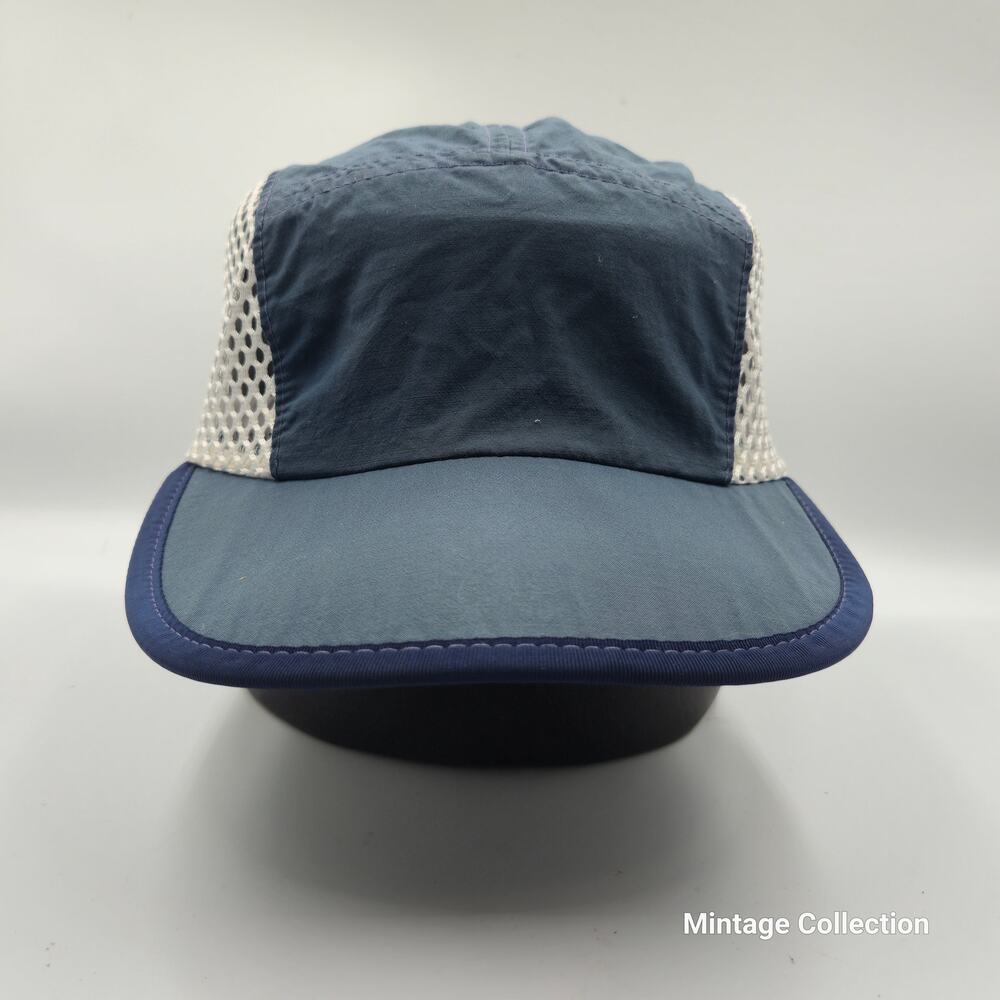 Vintage Patagonia Hat 5 Panel Mesh Made In USA Long duck Bill Large Blue